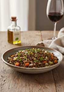 Warm Lentil Salad with Herbs & Olive Oil